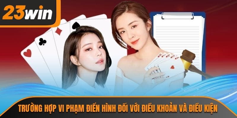 Trường hợp vi phạm điển hình đối với điều khoản và điều kiện